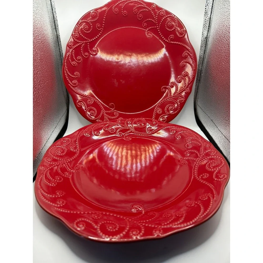 2 Lenox French Perle Cherry Dinner Plates 11